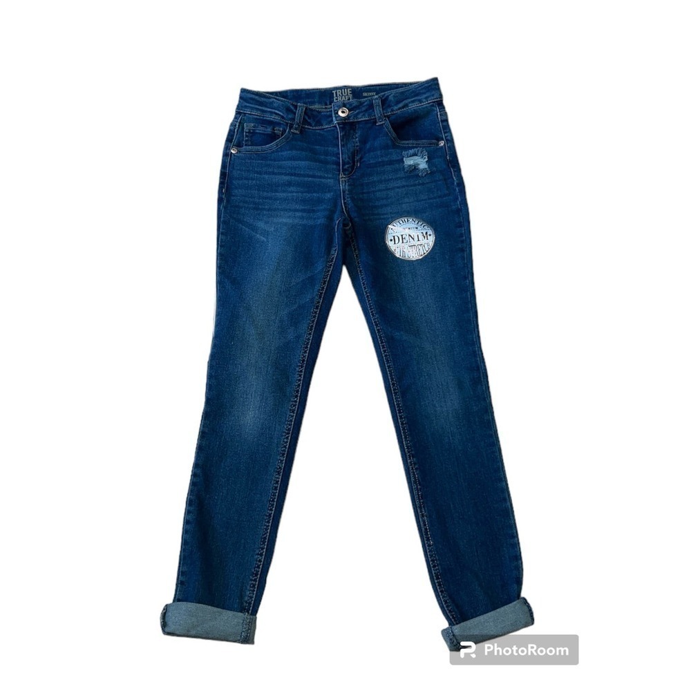 Girls True Craft Skinny Blue Stretch‎ Distressed Denim Jeans Size 14 NWT